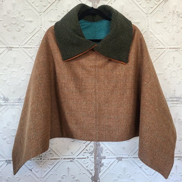 Rocks and Salt Brooklyn Wool Cape Poncho Fleece Lining Boutique